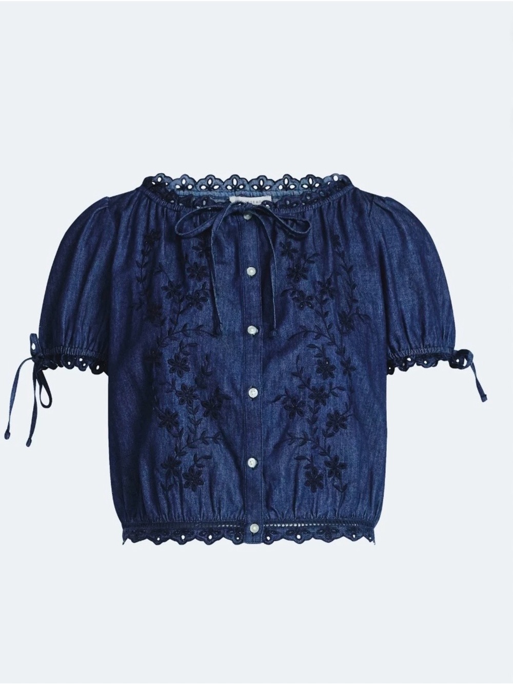 Free Assembly Embroidered Cropped Top Size XL